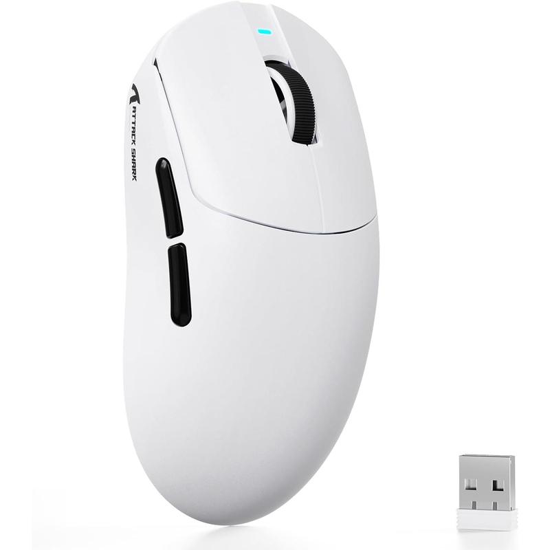 ATTACK  X8 SE 55g Superlight  Gaming ,BK52820 Tri-Mode BT/2.4G /Wired ,25000DPI,500mAh ,Med to Large Hand Size,5 Programmable Buttons for Pc/(White)