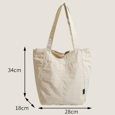 Minimalist Large-Capacity Canvas Tote Bag Versatile Shoulder Handbag for Commuting and Students Waterproof Nylon Casual Women's Bag