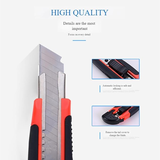 18mm multi-purpose knife - lightweight and flexible, easy to replace blades, sharp and durable, adjustable blade length, ideal for craft knives and unboxing knives everyday carry tools high 18mm multi-purpose knife - lightweight and flexible, easy to replace blades, sharp and durable, adjustable blade length, ideal for craft knives and unboxing knives everyday carry tools high