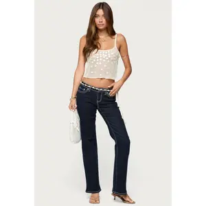 Louis Contrast Low Rise Bootcut Jeans