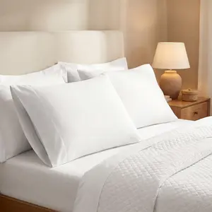Sheets, 500 Thread Count 4- GOTS Certified Bed Sheet Set Fits Mattress Upto 17" Deep Pocket, Soft & Silky Sateen Weave (, White)