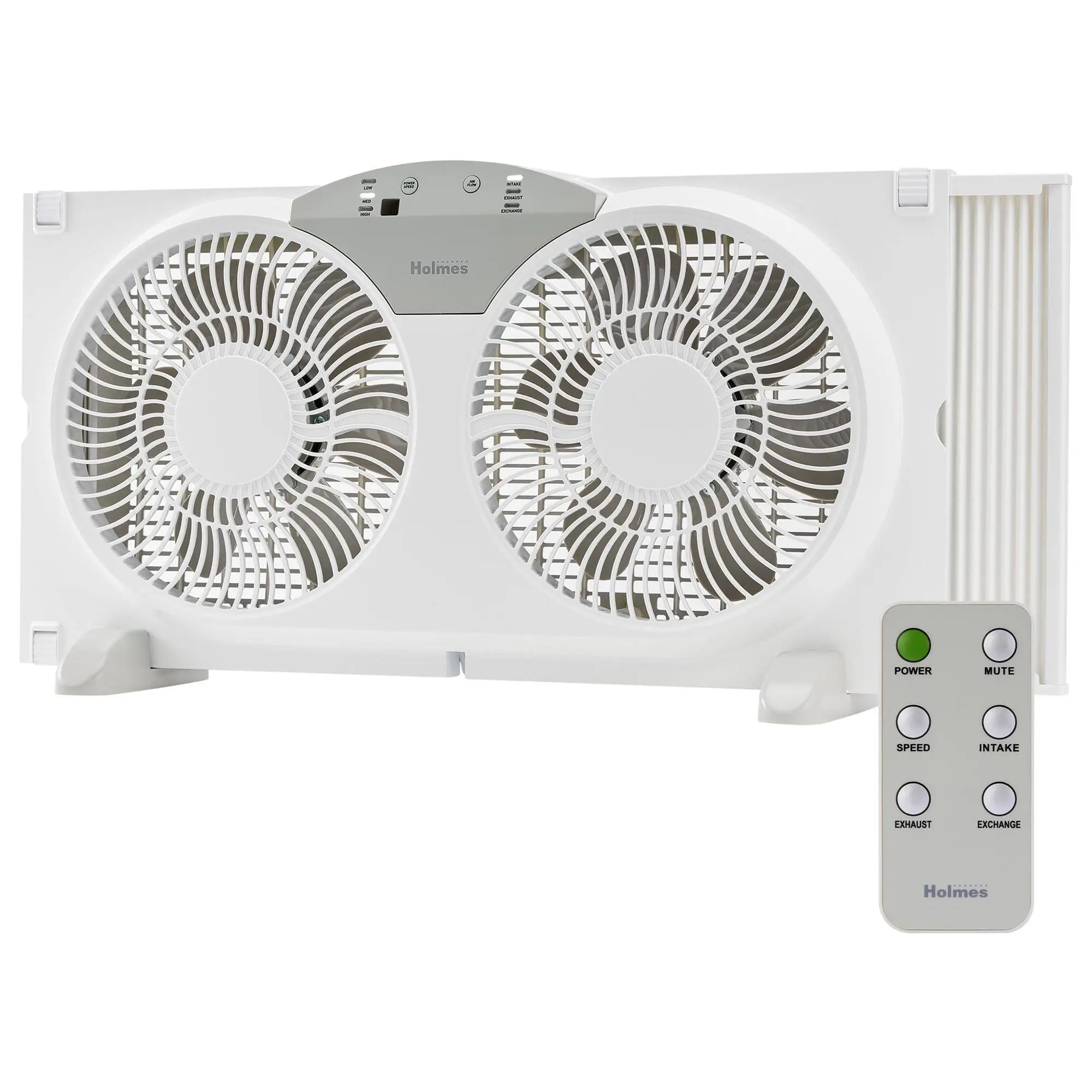 Holmes 9" Twin-Blade 3-Speed Digital Window Fan with Remote