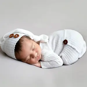 Newborn Photography Props Set, Knitted Romper and Tail Hat, Perfect For Babies, Baby Photo Shoot, Infant Party, Home Decor Gift, Easter Gift