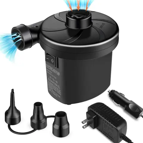 Portable Electric Plug-In Air Pump with 3 Nozzles, Inflate-Deflate Function - Automotive Tires & Accessories Tool, Camping Gear, Portable Outdoor Equipment, Father's Day Gift,car accessories toolupgrade
