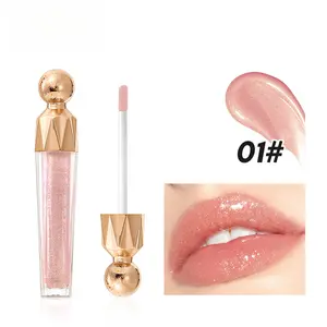 Fine shimmer lip gloss that doesn't fade, easy to apply, moisturizing and hydrating, with a glossy mirror-like finish for plump lips