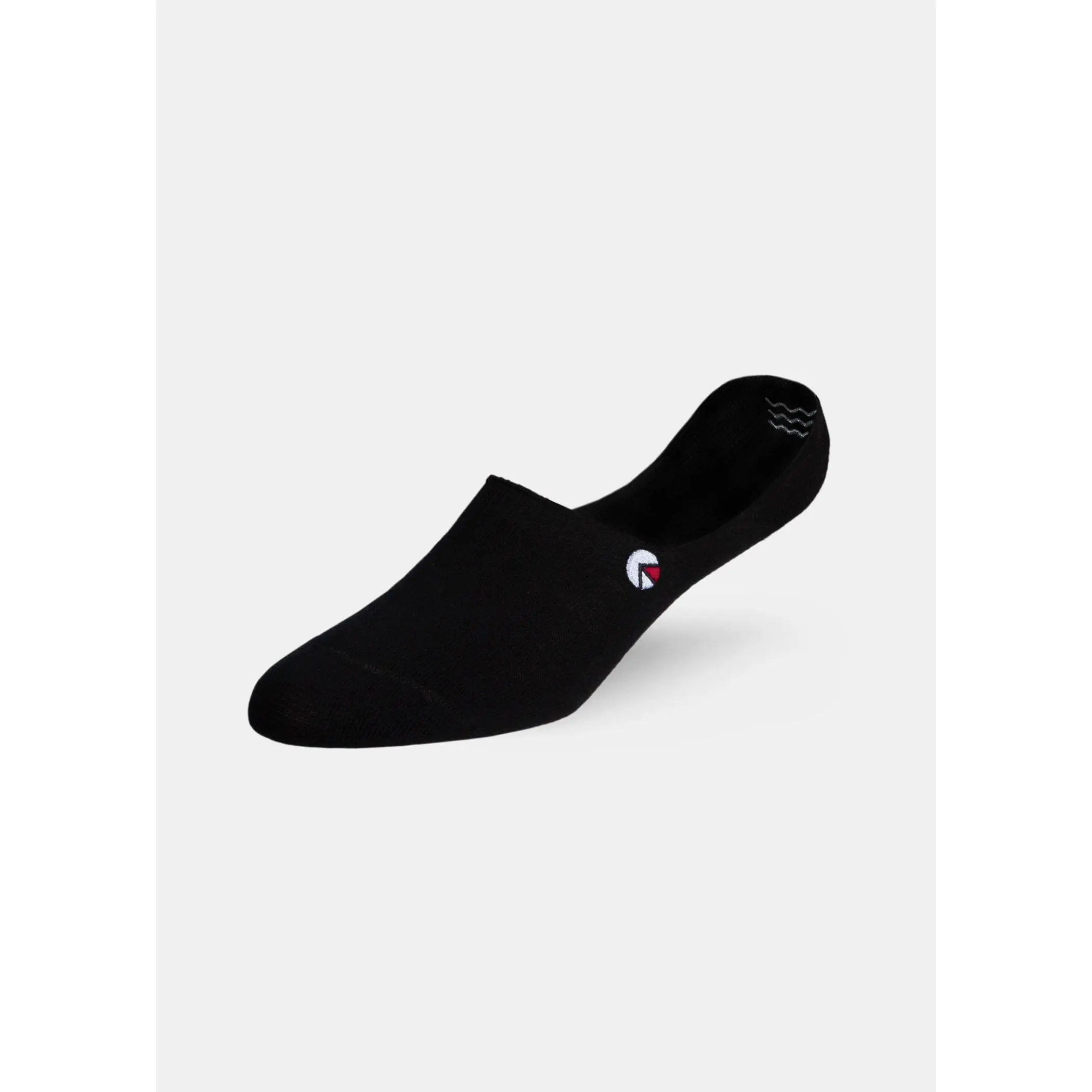 Black - White/red Logo - White Logo - Black | Mens No Show Socks