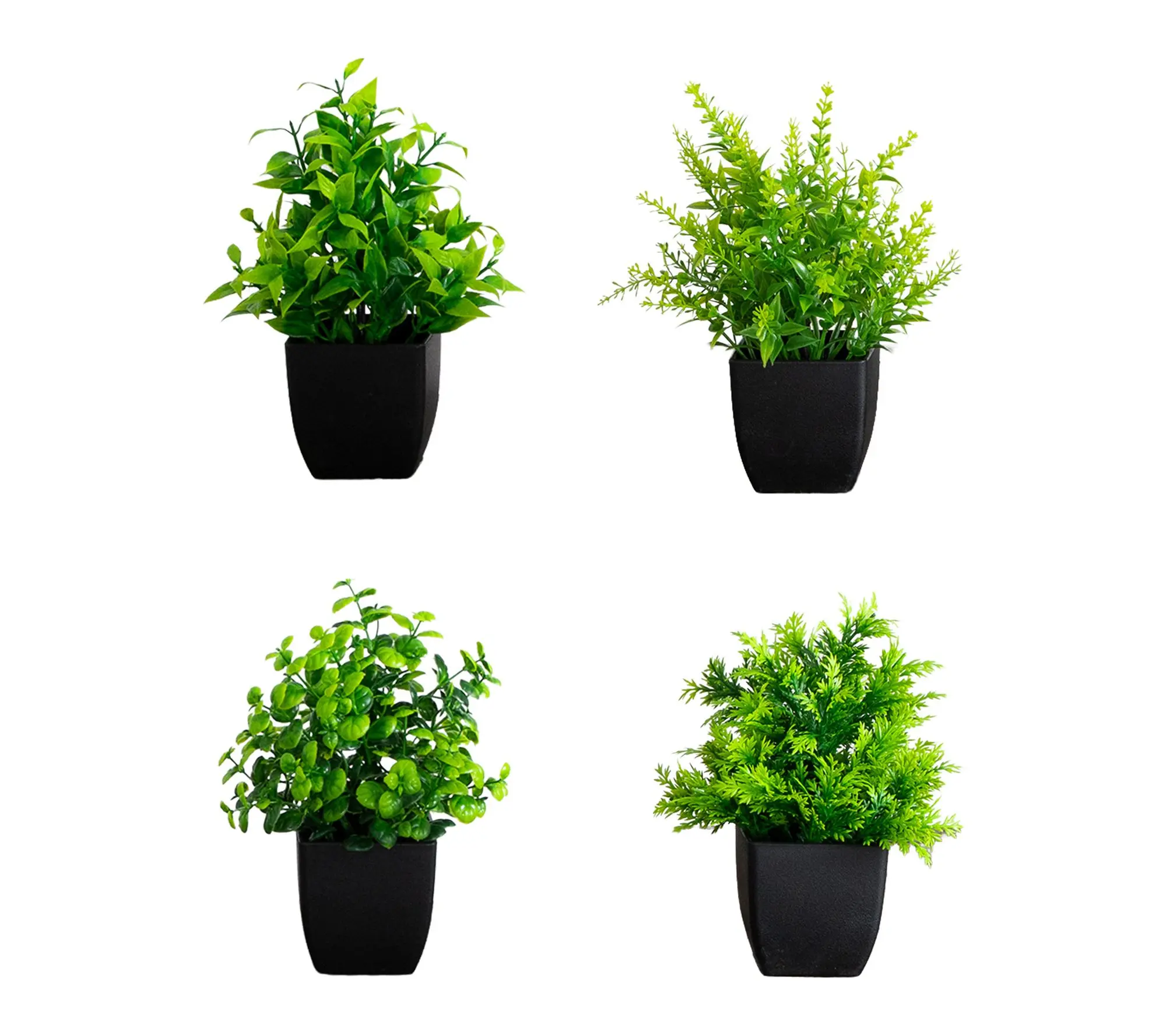 7-in Mixed Topiary Plant in Pot - Set of 4 by Nearly Natural 7-in Mixed Topiary Plant in Pot - Set of 4 by Nearly Natural