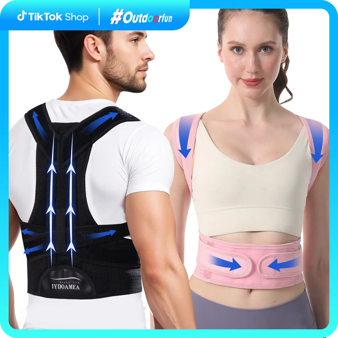 IYDoaMea Posture Corrector For Men And Women - ( Order A Size Up ) - Back Brace For Lumbar Support And Upright, Breathable Back Straightener Back Corr
