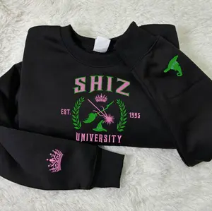 Embroidery Shiz University Wicked Glitter Sweatshirt, Elphaba and Glinda Hoodie, Wicked Defy Gravity, Emerald City Oz Gifts
