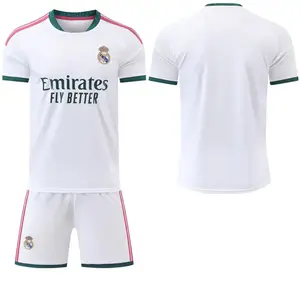 Real Madrid White Soccer Jersey & Shorts Set, Adult Football Kit, Breathable Athletic Uniform for Training, Match Day & Fans
