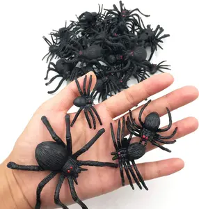 46pcs Realistic Plastic Spider Toys Fake Spider Prank Prop Joke Spiders and Spider Rings for Halloween Party Decorations Gift Party Favors Trick Toys Kids Toddlers April Fool's Day Prank Gifts