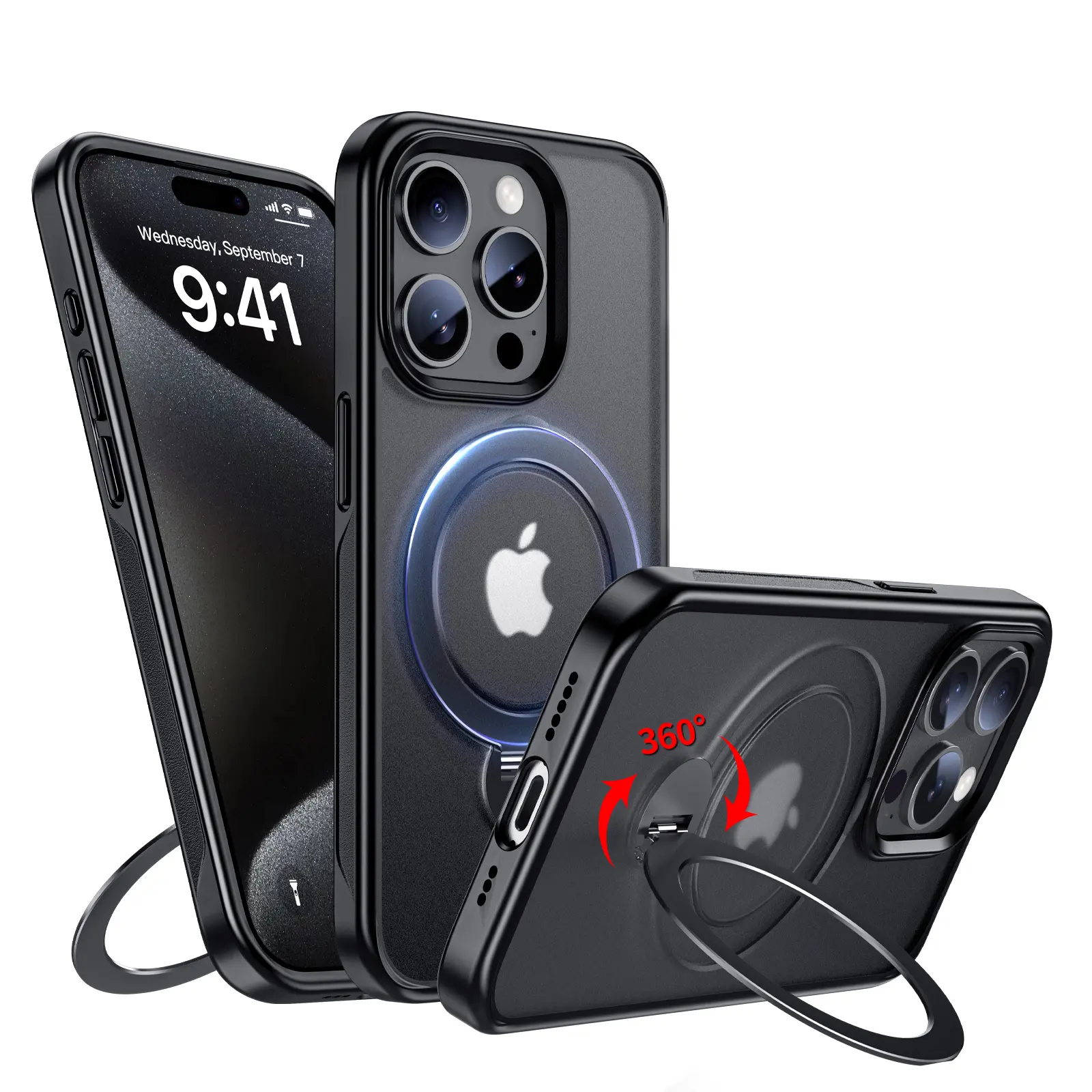 YOOVEI  360 ° matte semi transparent case for iPhone 13/14/15/16/Pro/ProMax iPhone 16 Pro Max for MagSafe 14pro max case