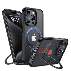 YOOVEI  360 ° matte semi transparent case for iPhone 13/14/15/16/Pro/ProMax iPhone 16 Pro Max for MagSafe 14pro max case