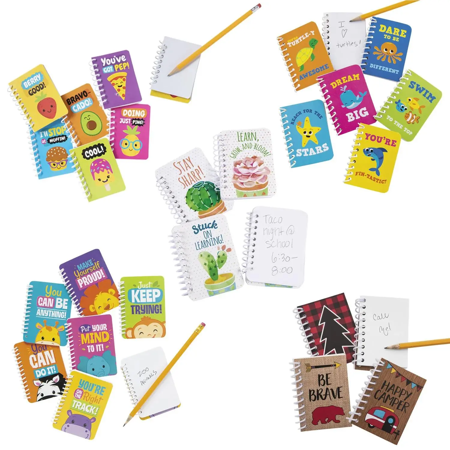 Bulk 120 Pc. Motivational Mini Spiral Notebook Assortment Bulk 120 Pc. Motivational Mini Spiral Notebook Assortment