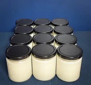 9OZ Bulk Candles Wholesale Black lid No Label 12 pack Wholesale Luxury Salsa Jar Candles Vegan CandlebyUS