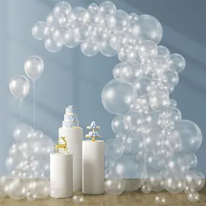 120pcs Clear Balloons, 18 12 10 5 inch Transparent Balloons Different Sizes Clear Balloon Garland for Shower Wedding Bridal Shower Birthday Party Decorations