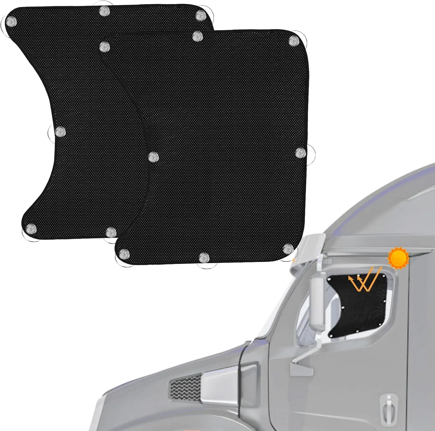 Semi Truck Side Window Sunshade for Freightliner International Trucks RV Accessories, Sun Shade, UV Protection, Keeps Interior Cooling Commerical Vehicle Van Accessory Cover Summer Essentials Gadgets