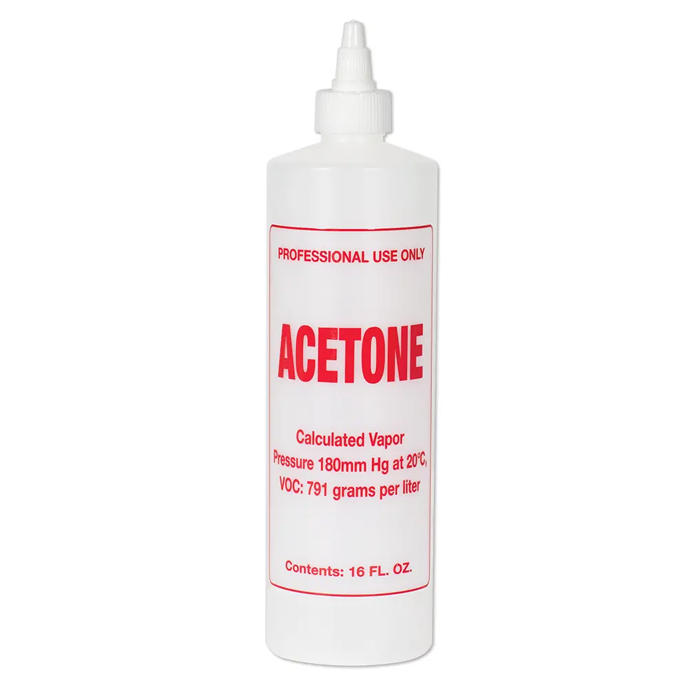 16oz Plastic Imprinted Acetone Container - Soft 'N Style Pre-Labeled Twist-Cap Home Storage Bottle, Home Organizer