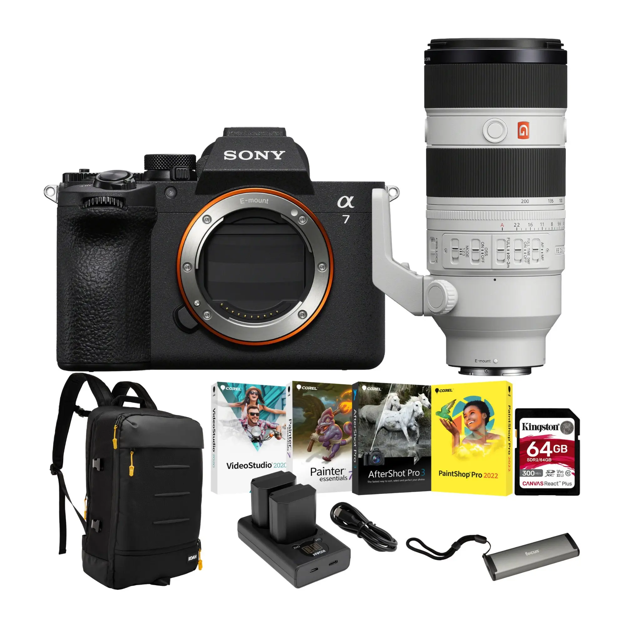Sony a7 V Smart Autofocus Full-Frame CMOS Sensor Mirrorless Camera Bundle with 70-200mm f/2.8 GM OSS II Lens, 60fps & Photo Video Capabilities, Smart Autofocus Mirrorless Cameras, Cmos Sensor Mirrorless Cameras