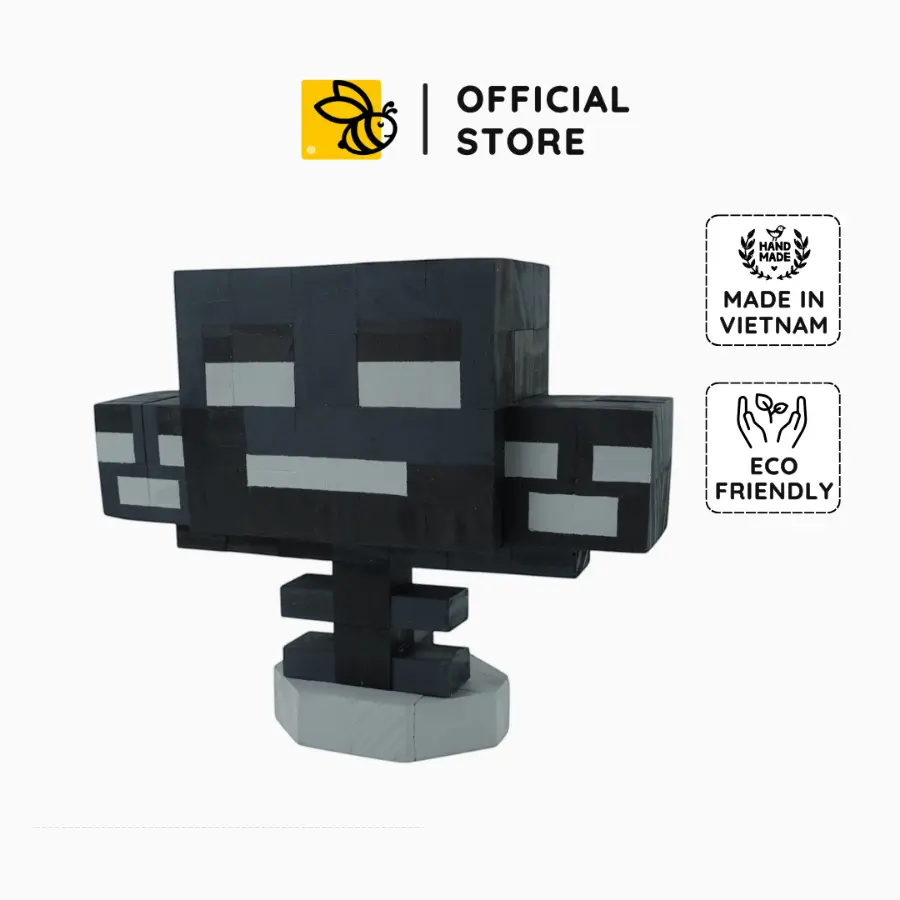 Minecraft Wither Wood Model - Pixel Art Block Toy, DIY Minecraft Decor, Handmade Collectible, Custom Gift for Him & Her