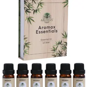 Aromax 6-Pack Essential Oils Gift Set – Lavender, Mint, Sandalwood, Teakwood, Tea Tree & Gardenia for Relaxation, Sleep & Stress Relief – Aromatherapy Oils for Diffuser, Spa, Home, Meditation & Self-Care