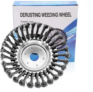 Steel Wire Wheel Garden Weeding Brush Head，Lawn Mower Attachment,Garden Lawn Mower Gear, Roadside Polishing Lawn Mower Head Gear, Rotating Weeding Brush, Grass Trimmer Head