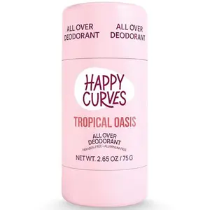 HAPPY CURVES All Over Whole Body Deodorant for Women - Aluminum-Free - Invisible All Day Layer of Full Body Protection for Long Lasting Odor Control, Sensitive Skin, & Private Parts - Tropical Oasis