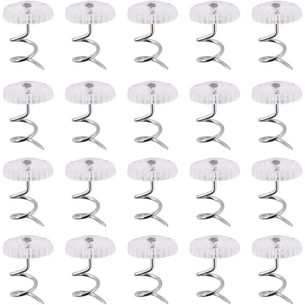 60 count Clear Bed Skirt Pins with Twist Pins for Upholstery, Slipcovers and Bedskirts