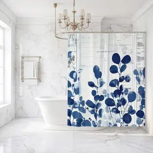 1/4 Bathroom Set, Shower Curtain, Toilet Three-Piece Combo, Waterproof Curtains, Non-Slip Floor Mat, Bathmat, Lid Pad, Foot Pad