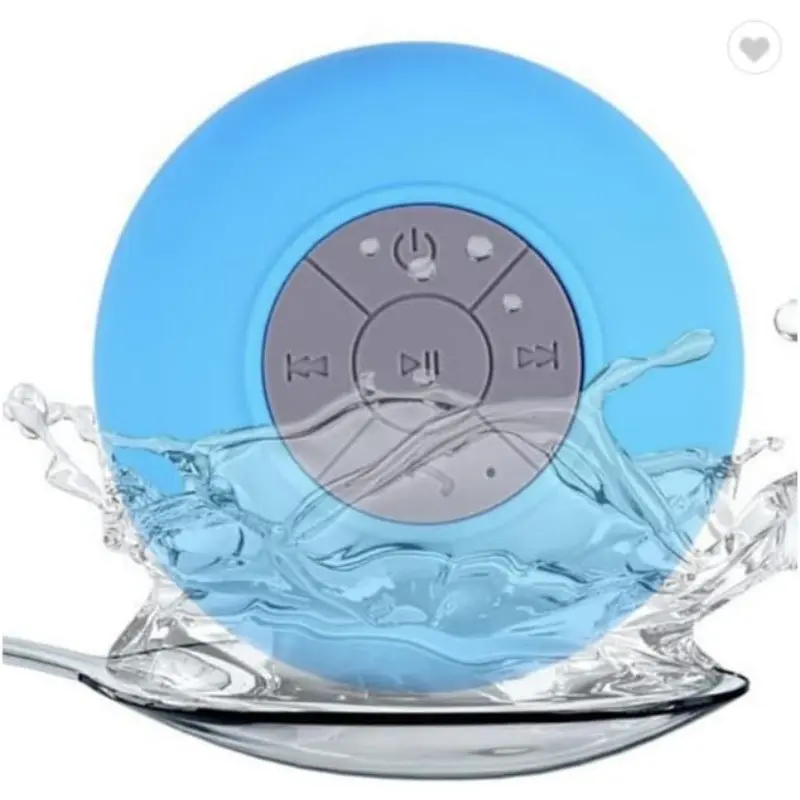 TechStar Portable Shower Car Outdoor Speaker with Built-in Microphone Easy-Access Control Buttons and Powerful Suction-Cup Includes Charger Audio Crystal