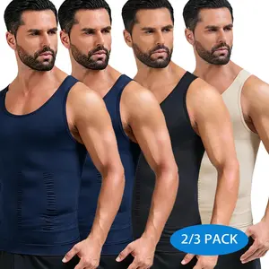 1/2/3 Pack Menswear Mens Compression Shirt Vest Shapewear Breathable Lightweight Stretchy Activewear Workout Tank Tops