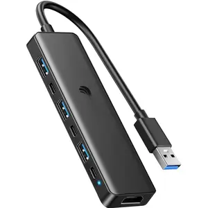 USB 3.0 to HDMI Adapter (7-in-1), USB 3.0 Hub with HDMI 1080P, USB 3.0, USB 2.0, USB C Data & Power Ports, USB to HDMI Hub for , PC, Laptop, Desktop Support Windows 7/8/10/11 &  OS