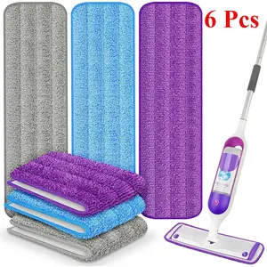 6 Pack Reusable Mop Pads for Swiffer PowerMop, Super Absorption, Multi-Surface Hardwood Floor Cleaning, Machine Washable Up to 100 Times, Durable, Suitable for All Finished Floors