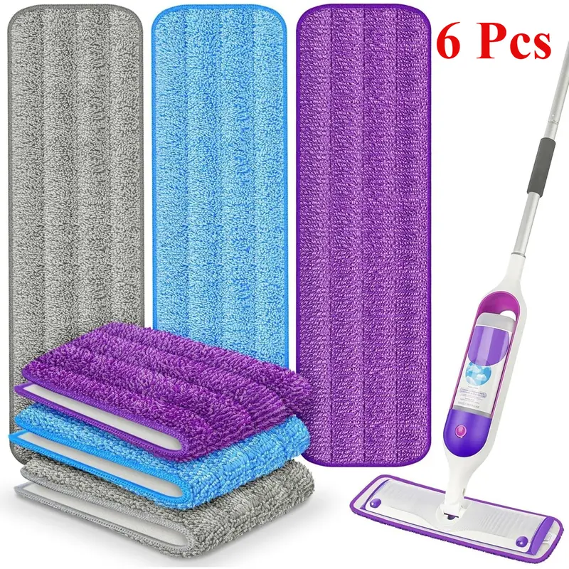 6 Pack Reusable Microfiber Mop Pads for Swiffer PowerMop - Super Absorption, Hardwood-Safe, Gentle on Finished Floors, Machinewashable (Up to 100 Times), Durable, Fewer Disposable Cloths, Lower Waste