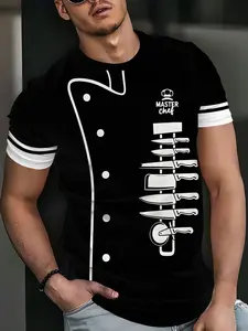 High-Quality Men's Quick-Dry Short Sleeve T-Shirt, Summer New Business Casual Round Neck Top, All-Over Print, Breathable, Fitted, Four Seasons Wear