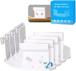 Bed Sheet Holders for Corners – Fitted Sheet Straps with Locking Design for Smooth Wrinkle-Free Bedding