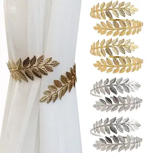 Set of 4 Boho Style Leaf Curtain Tiebacks, Simple Design Window Decoration Clips, Perfect for Sunshade Curtains, Room Decor, Living Room Doorway, Interior Decoration Accessories, Window Decorations Supplies