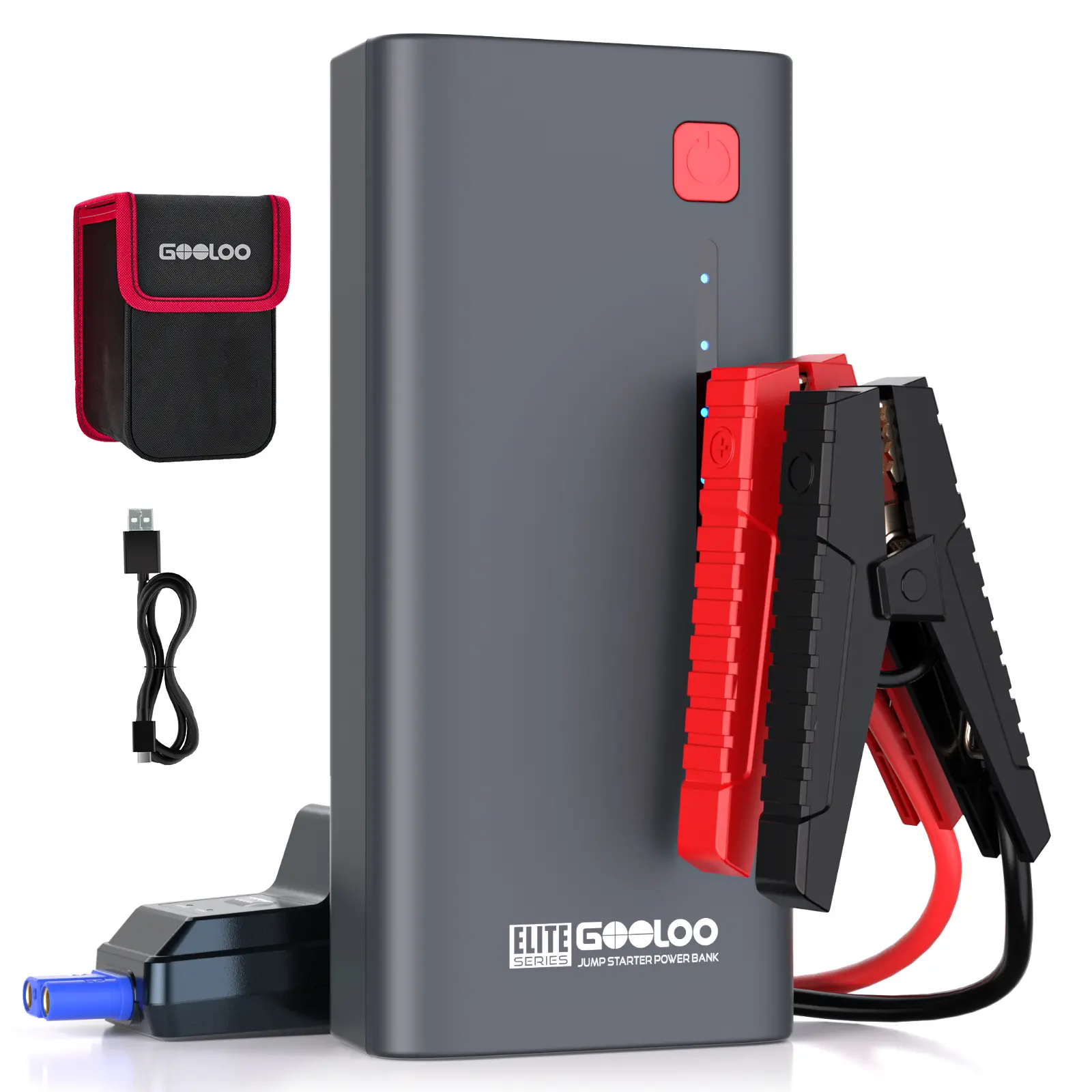 GOOLOO Jump Starter Battery Pack 3000A Peak SuperSafe Car Starter (Up to 8.5L Gas or 6.0L Diesel Engine) with USB Quick Charge and LED Light,12V Lithium Jump Box Booster Portable Charger,Gray