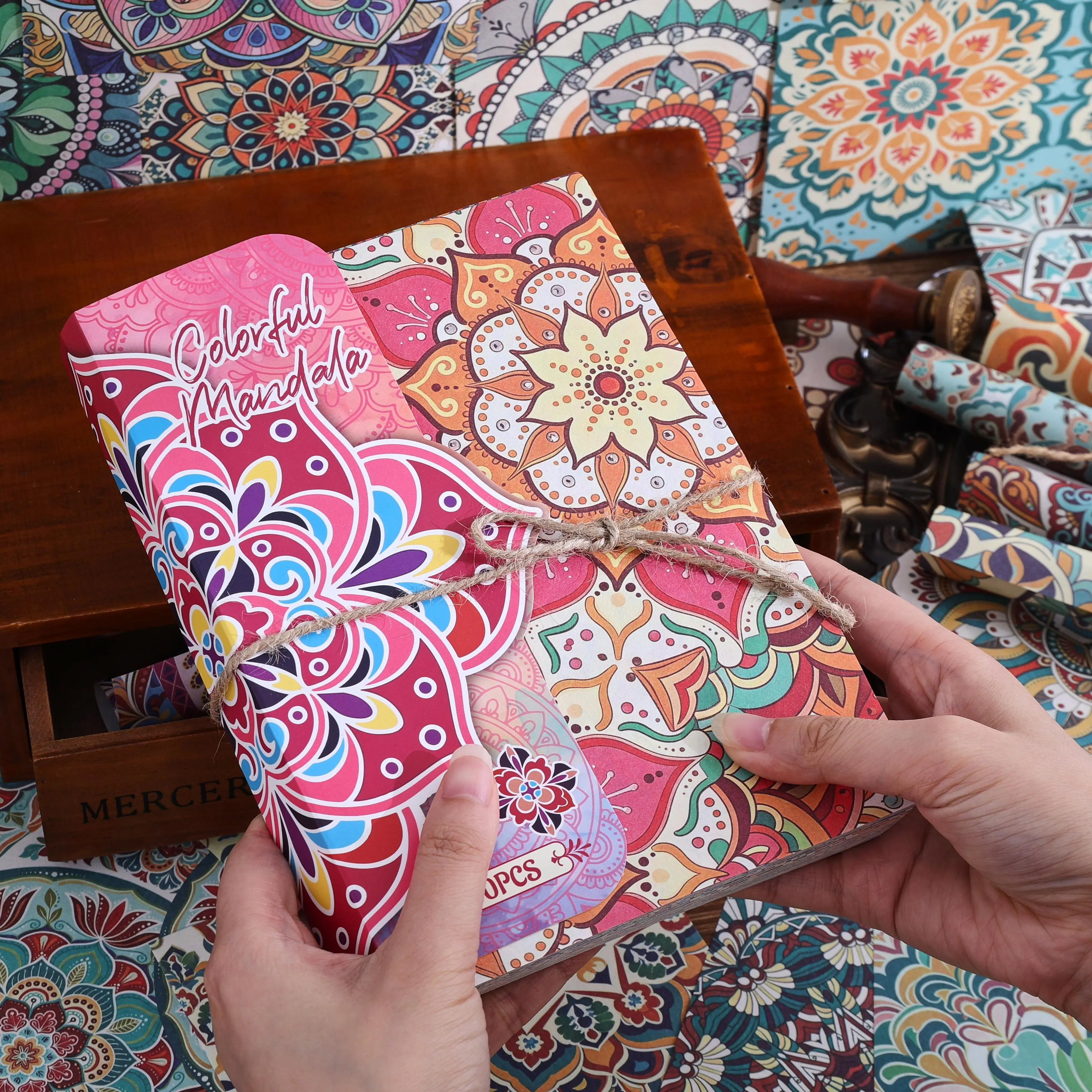 Mandala-Themed Scrapbooking Set - 160 Sheets 5.5x8 in Non-Adhesive Craft Paper, Versatile DIY Decorative Supplies for Bullet Journal, Collage