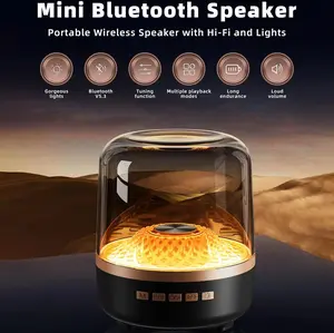 Bluetooth Speaker Audio equipment, Audio Portable Wireless Glaze Bluetooth Audio - Type C Charging, TWS Stereo Sound, 5 RGB Lighting Modes, Long Battery Life, Ideal Festival Gift