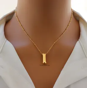 18K Gold Plated Balloon Initial "I" Pendant Necklace – Trendy Puffy Letter Necklace for Personalized Everyday Glam