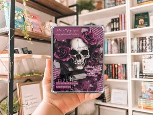 Reading Something Unholy Sparkly Kindle Insert for Clear Case, Glitter Overlay Kindle Paper Insert, Bookish Kindle Accessory