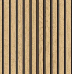 Extra-Long Wood F Slat Peel & Stick Wallpaper 17.3"x236" – Waterproof PVC Faux Wood Stripe Contact Paper for Seamless Wall Makeover