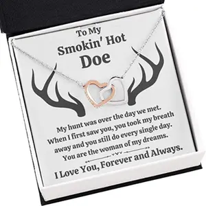 Wife Necklace, To My Smokin’ Hot Doe “Dreams” Necklace. Gift For Fiance, Girlfriend, Future Wife, Jewelry Message Card with Gift Box