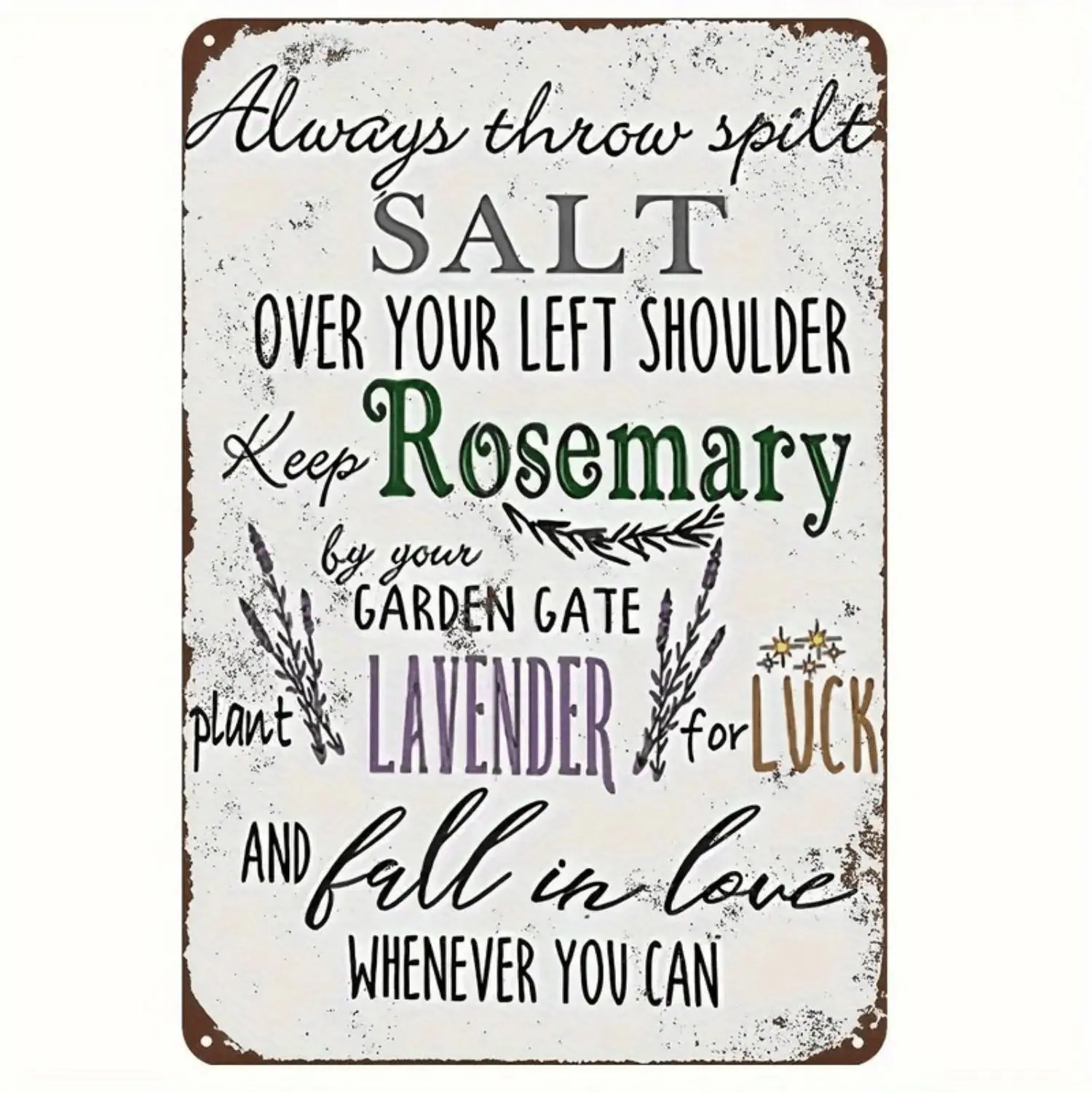Charming Vintage Witch-Themed Wall Plaque for Practical Magic Inspiration Featuring Humorous Spells and Herbs Ideal for Rustic Home Decor