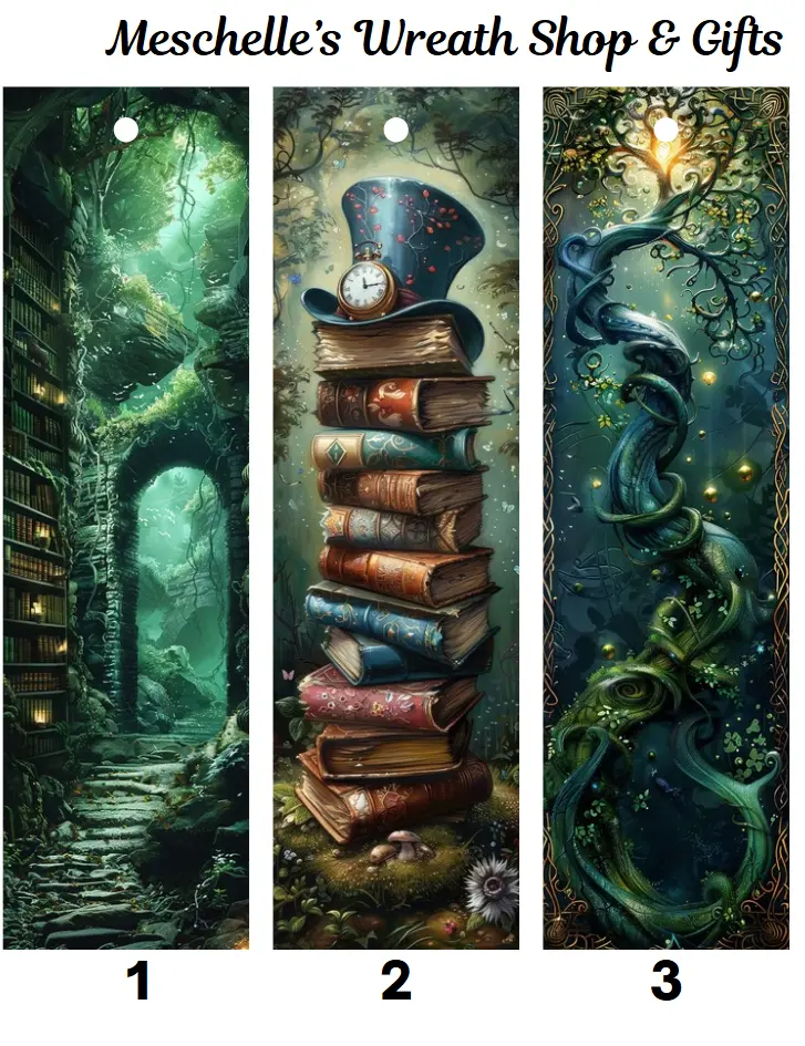 Glossy Printed Paper Fantasy Book Themed Bookmarks (2x6 in) - Tasseled Unique Gift for Book Readers, Friends, Teachers, Coworkers, Stocking Stuffers