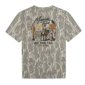 Mama Tried But Here I Am Mossy Oak Camoflage Retro Country T-Shirt for Women B