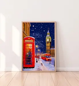 Christmas In London, London Christmas Art, London Xmas Poster 45750 324