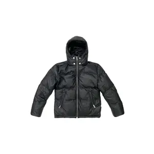 LEATHER PUFFER JACKET - Black Beauty