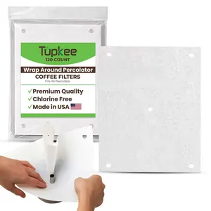 Tupkee Wrap Percolator Coffee Filters – Wrap-Around Coffee Filters - 120 Count | Fits All Percolator Coffee Pots - White, Chlorine-Free - Made in the USA